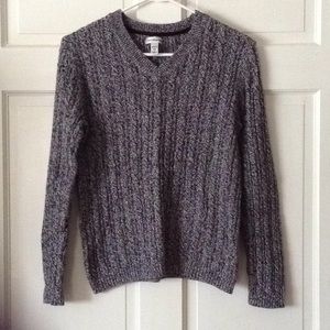 Black/gray cable knit sweater. Great condition!
